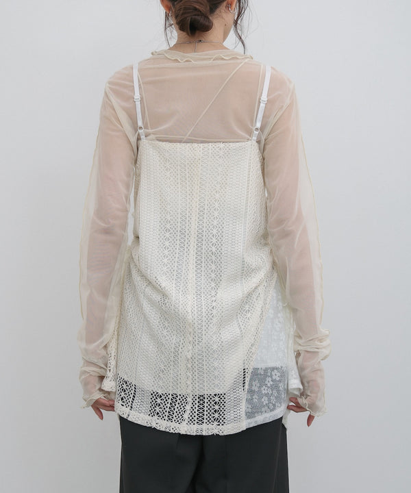 レースドッキングミニキャミワンピース