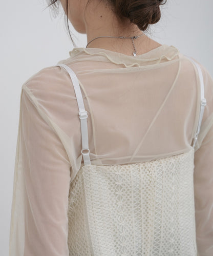 レースドッキングミニキャミワンピース