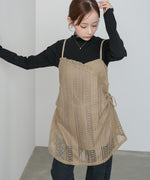 レースドッキングミニキャミワンピース