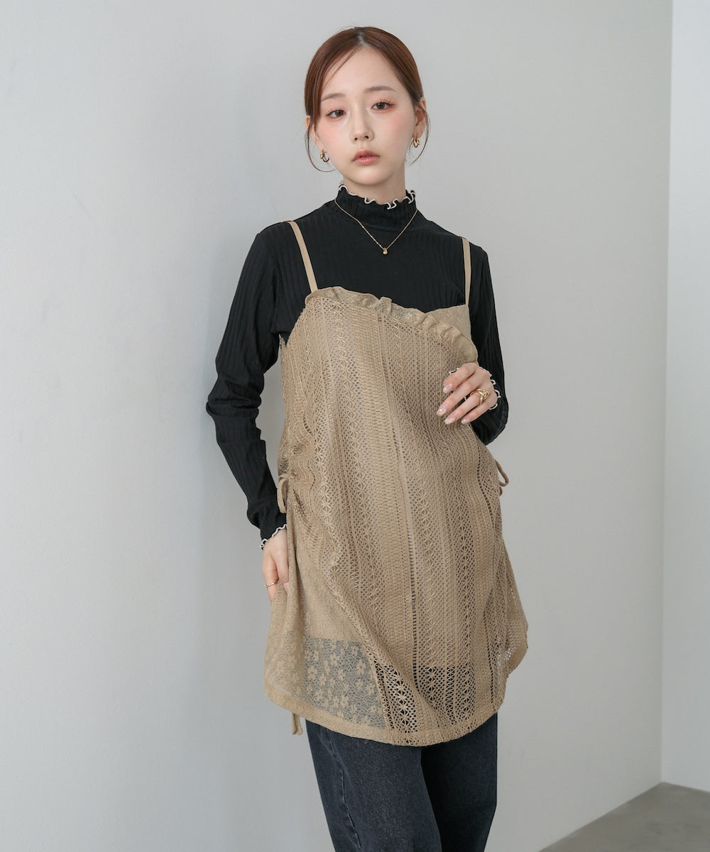 レースドッキングミニキャミワンピース