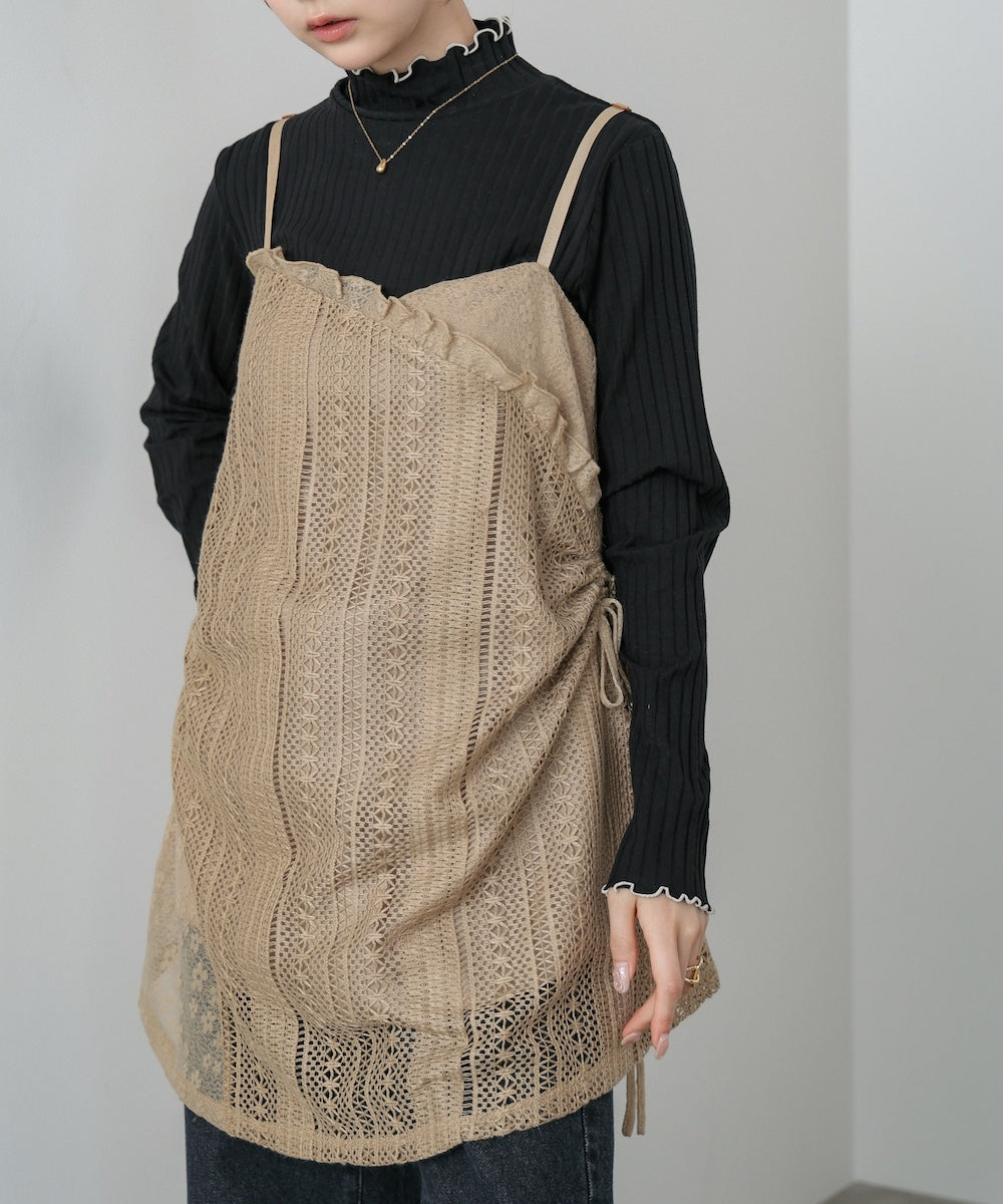 レースドッキングミニキャミワンピース