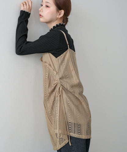 レースドッキングミニキャミワンピース