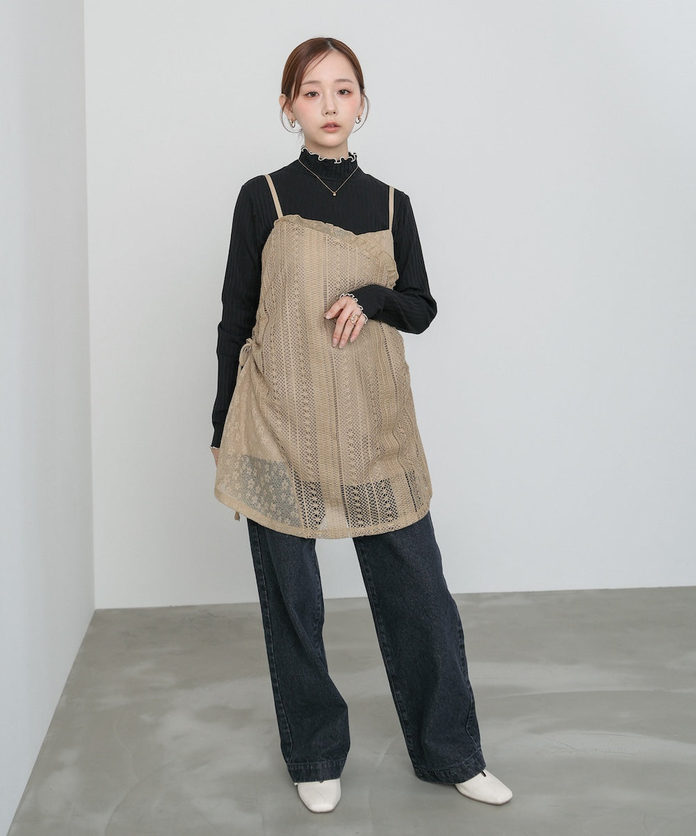 レースドッキングミニキャミワンピース