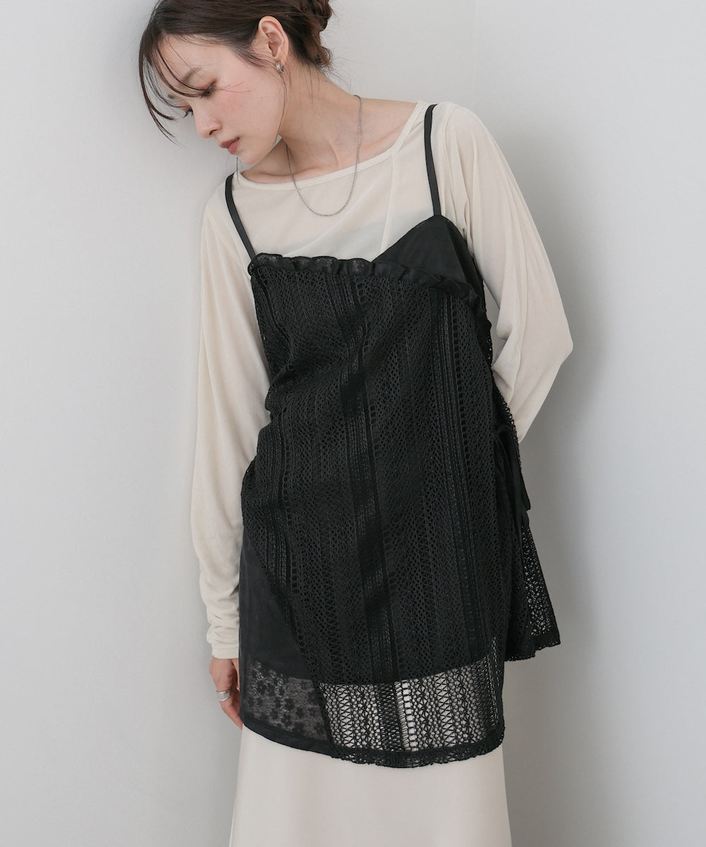 レースドッキングミニキャミワンピース