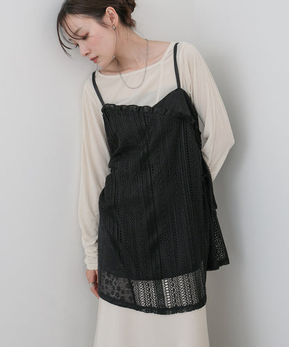 レースドッキングミニキャミワンピース