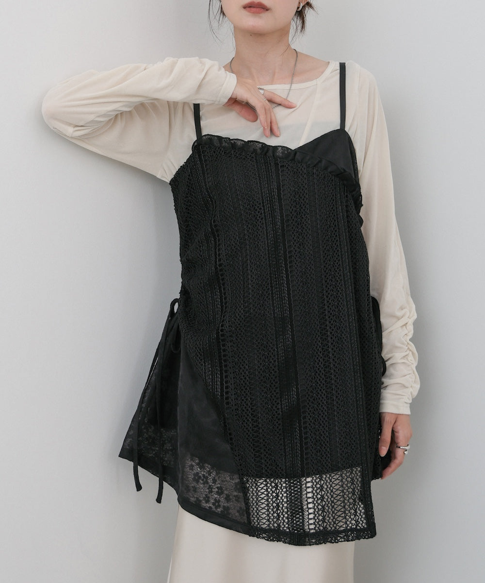 レースドッキングミニキャミワンピース