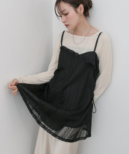 レースドッキングミニキャミワンピース