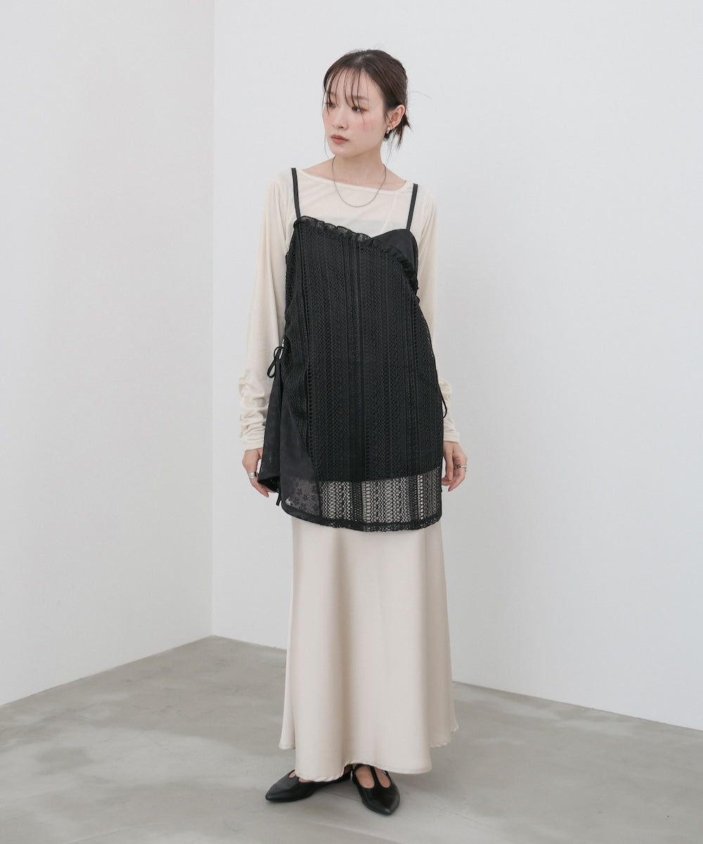 レースドッキングミニキャミワンピース