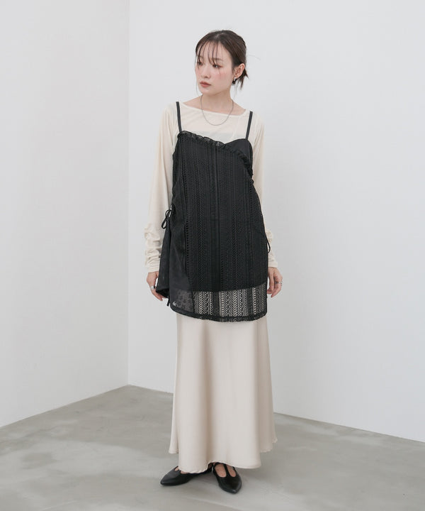 レースドッキングミニキャミワンピース