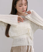 シャーリングリボンクロップド丈トップス×キャミセット