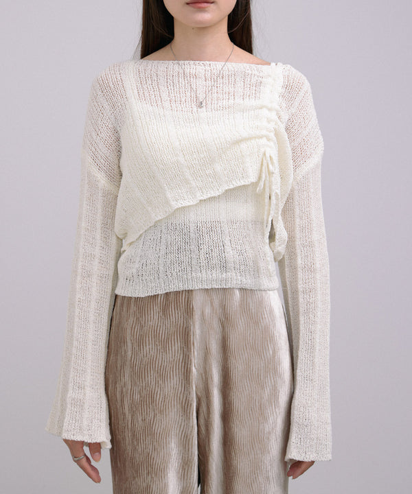 シャーリングリボンクロップド丈トップス×キャミセット