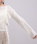 シャーリングリボンクロップド丈トップス×キャミセット