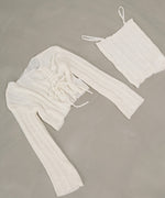 シャーリングリボンクロップド丈トップス×キャミセット