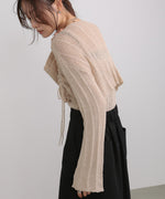 シャーリングリボンクロップド丈トップス×キャミセット