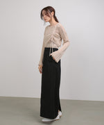 シャーリングリボンクロップド丈トップス×キャミセット