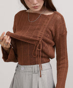 シャーリングリボンクロップド丈トップス×キャミセット