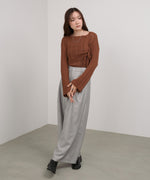 シャーリングリボンクロップド丈トップス×キャミセット