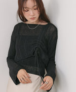 シャーリングリボンクロップド丈トップス×キャミセット