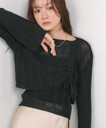 シャーリングリボンクロップド丈トップス×キャミセット