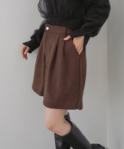 コーデュロイショートパンツ