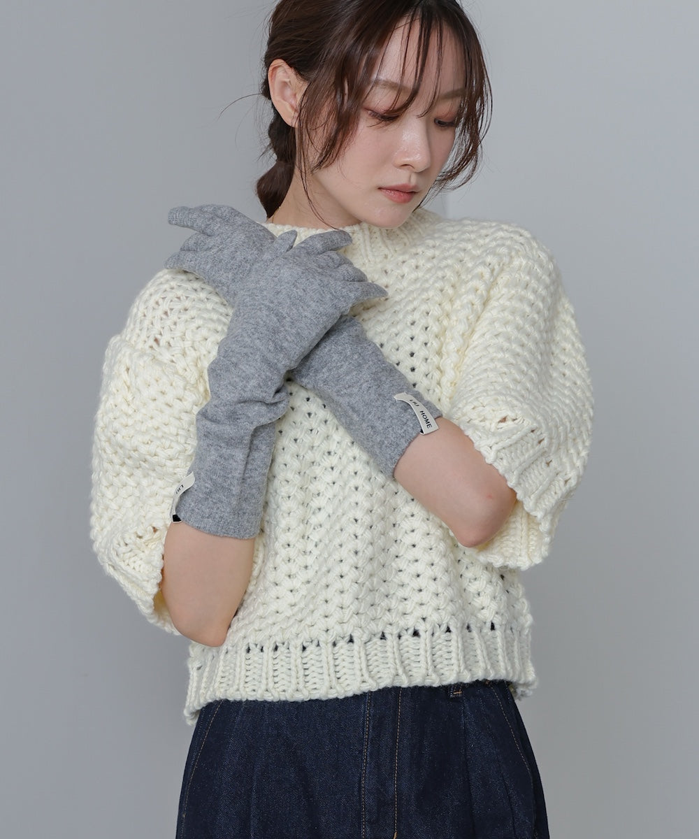 指穴ニットロングハンドウォーマー