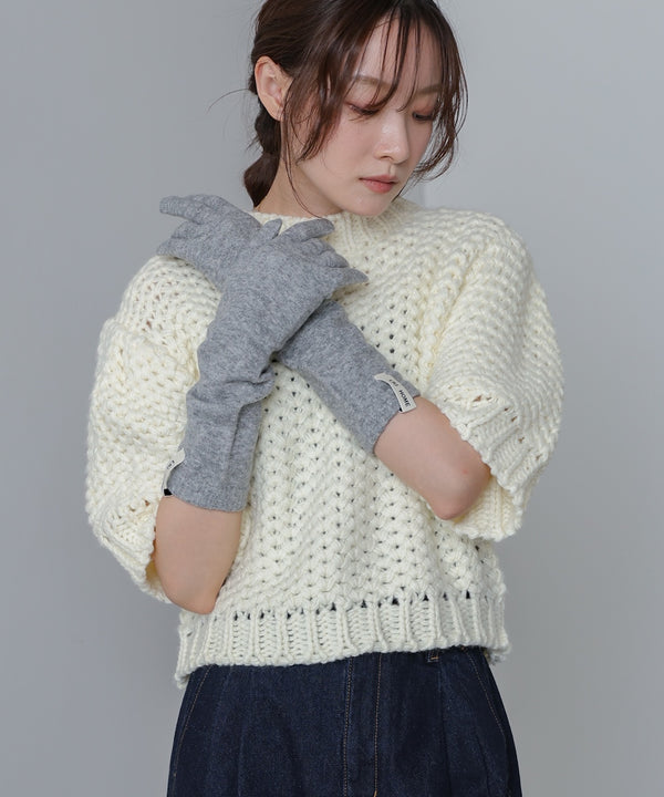 指穴ニットロングハンドウォーマー