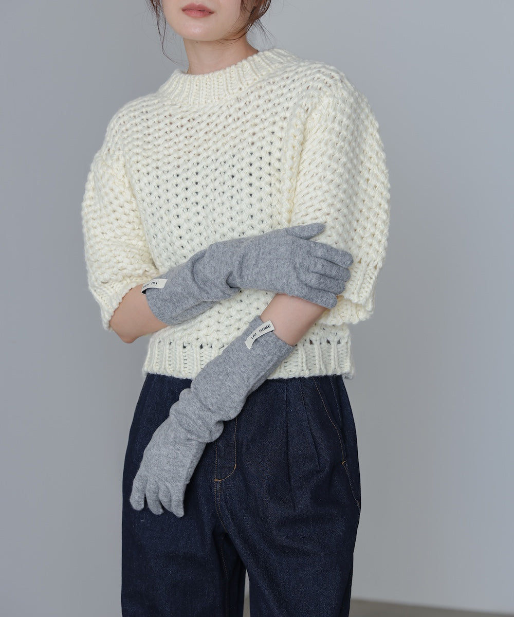 指穴ニットロングハンドウォーマー