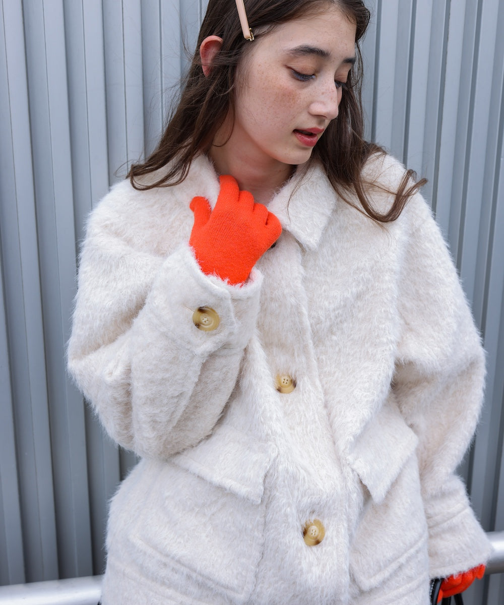 指穴ニットロングハンドウォーマー