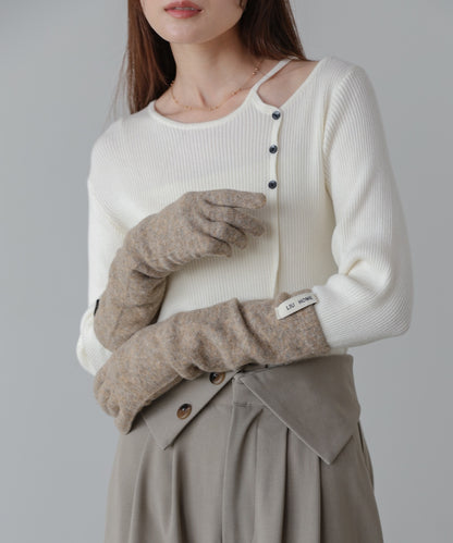 指穴ニットロングハンドウォーマー