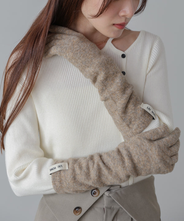 指穴ニットロングハンドウォーマー