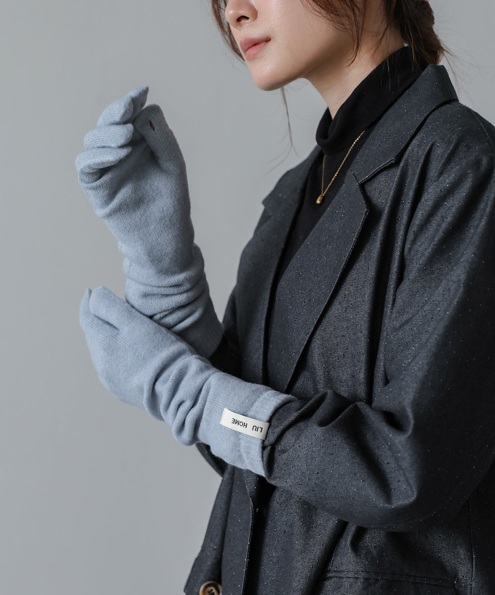 指穴ニットロングハンドウォーマー