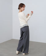 【2026SS】裾フリルヘンリーネックカットソー