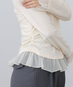 【2026SS】裾フリルヘンリーネックカットソー