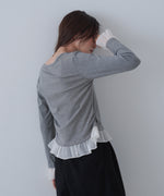 裾フリルヘンリーネックカットソー