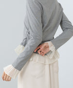 【2026SS】裾フリルヘンリーネックカットソー