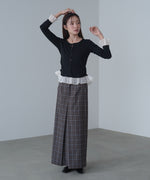 裾フリルヘンリーネックカットソー