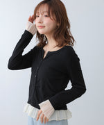 【2026SS】裾フリルヘンリーネックカットソー