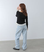 【2026SS】裾フリルヘンリーネックカットソー