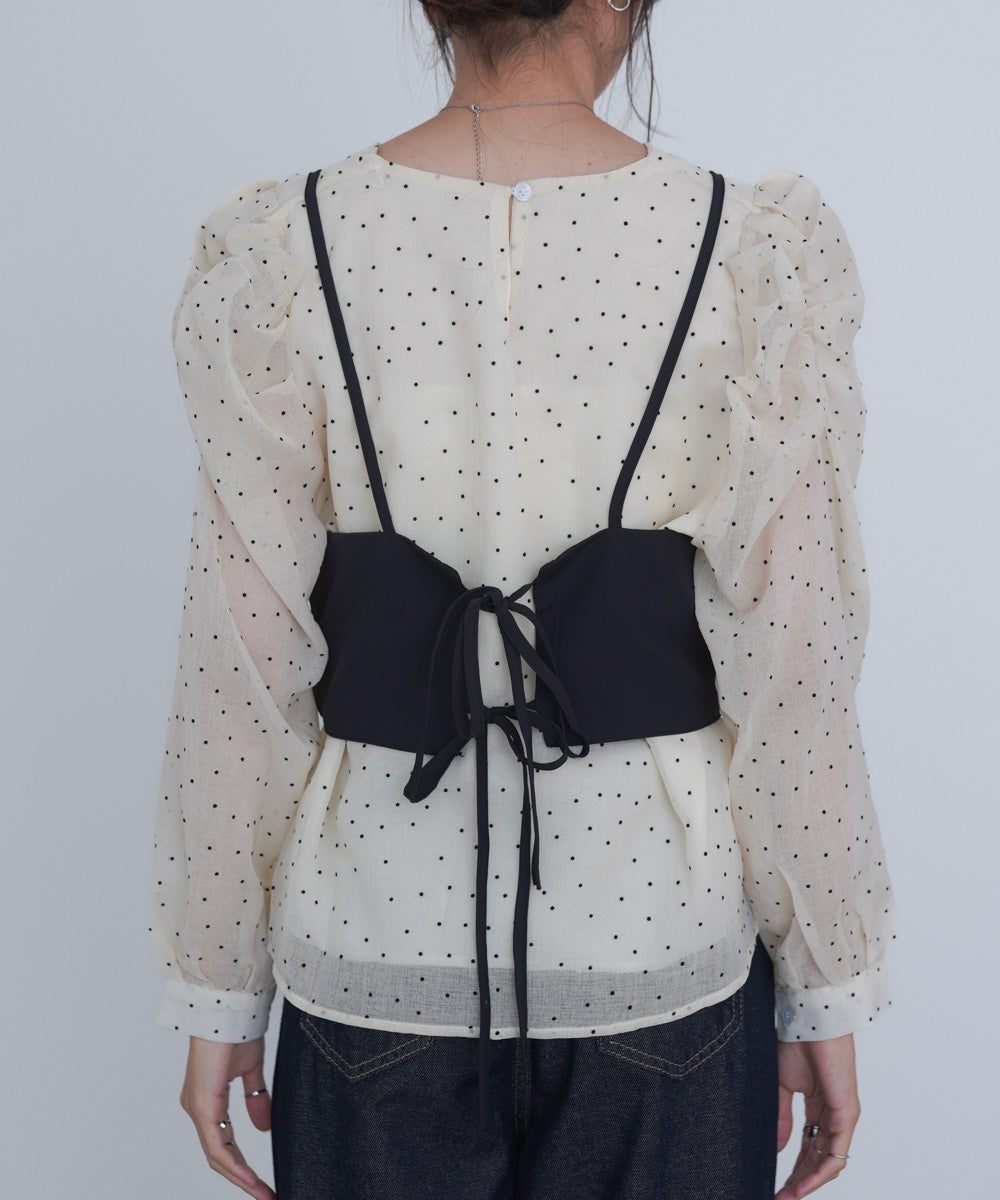 ビスチェSETドットブラウス