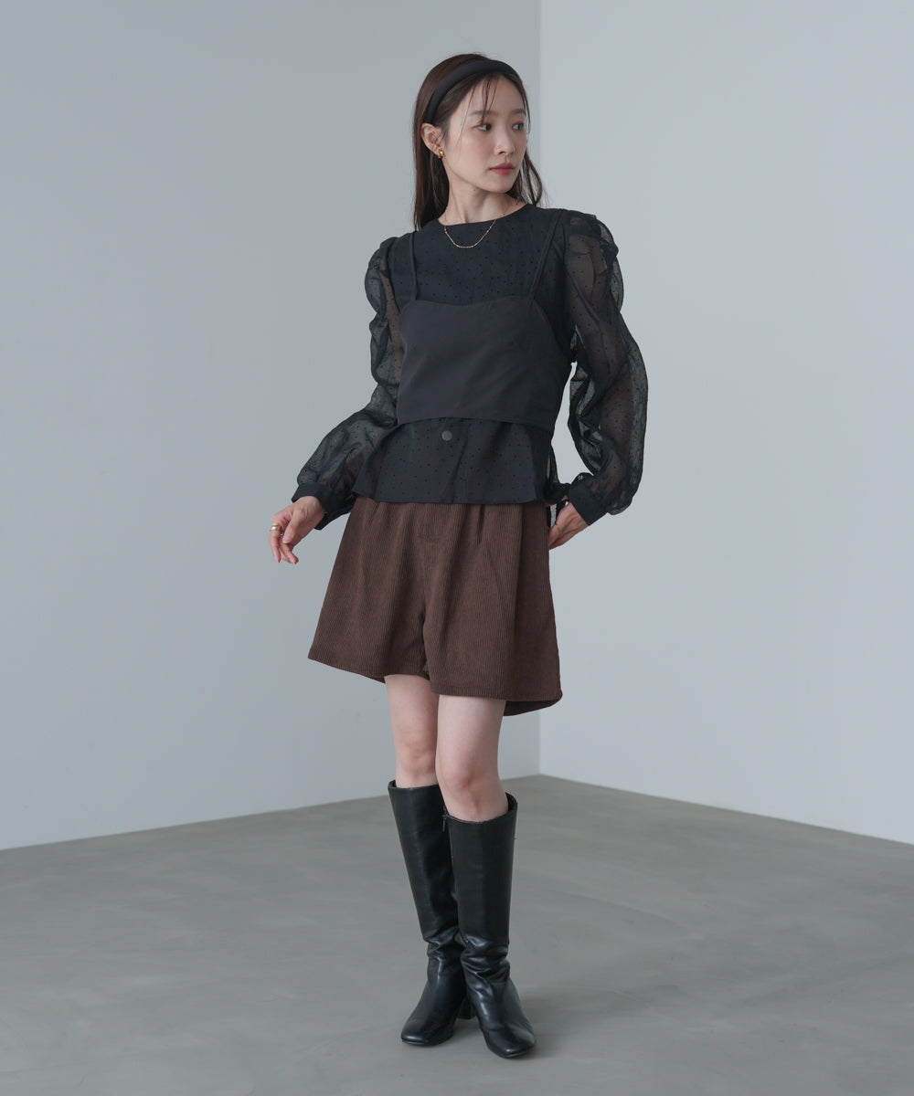 ビスチェSETドットブラウス