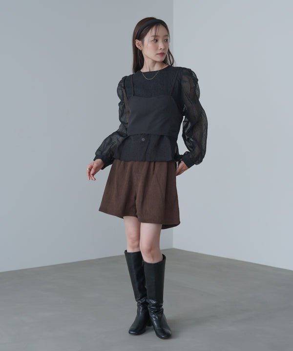 ビスチェSETドットブラウス