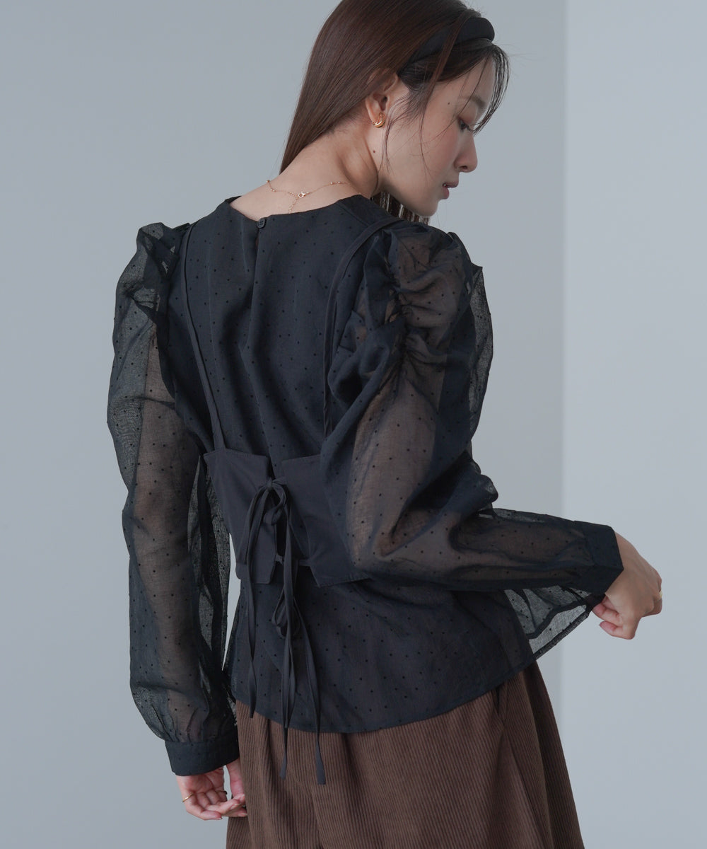 ビスチェSETドットブラウス