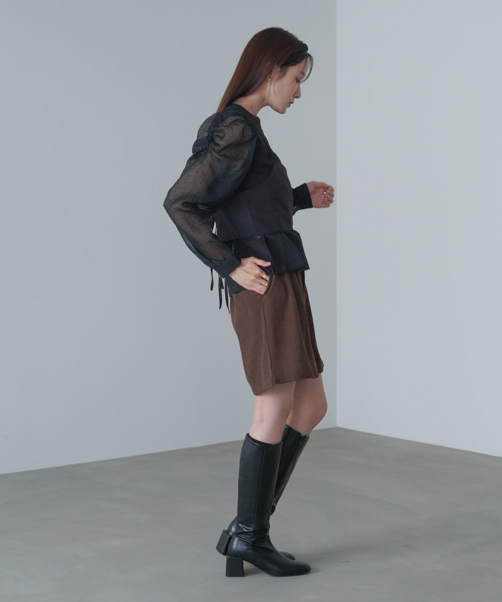 ビスチェSETドットブラウス