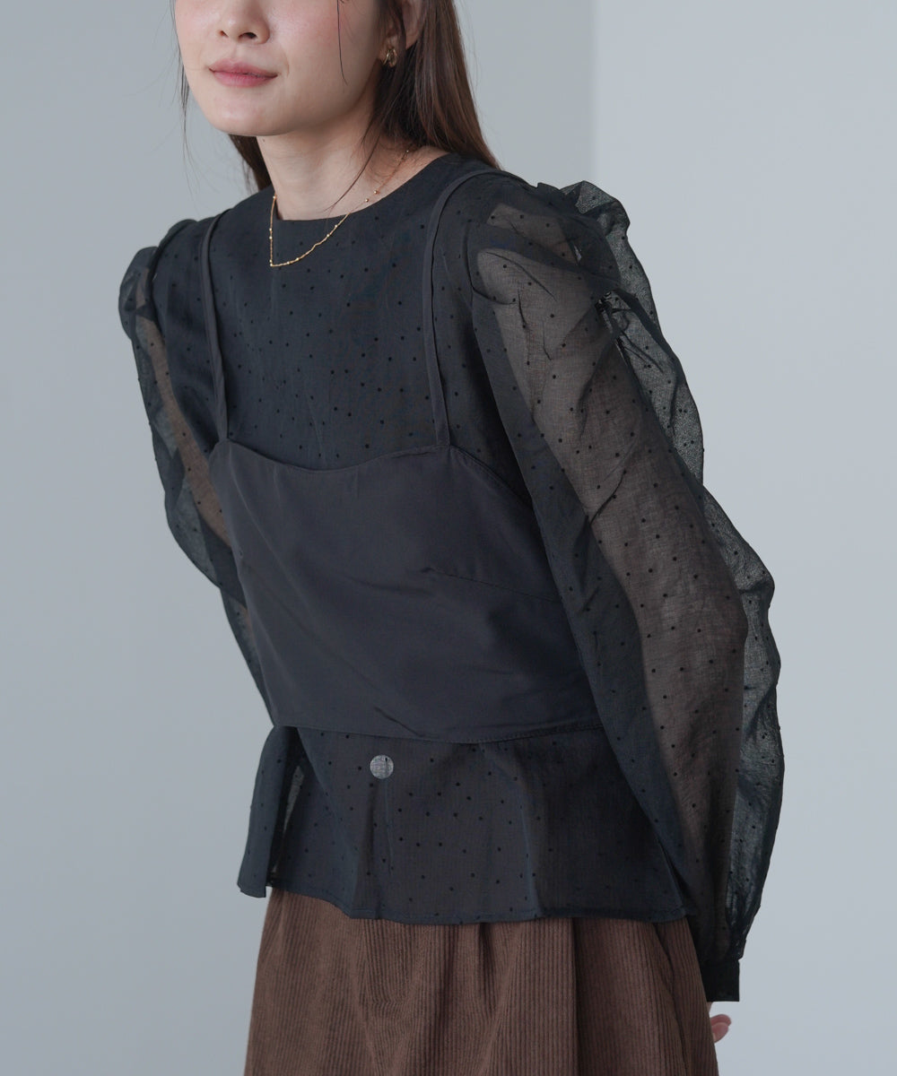 ビスチェSETドットブラウス