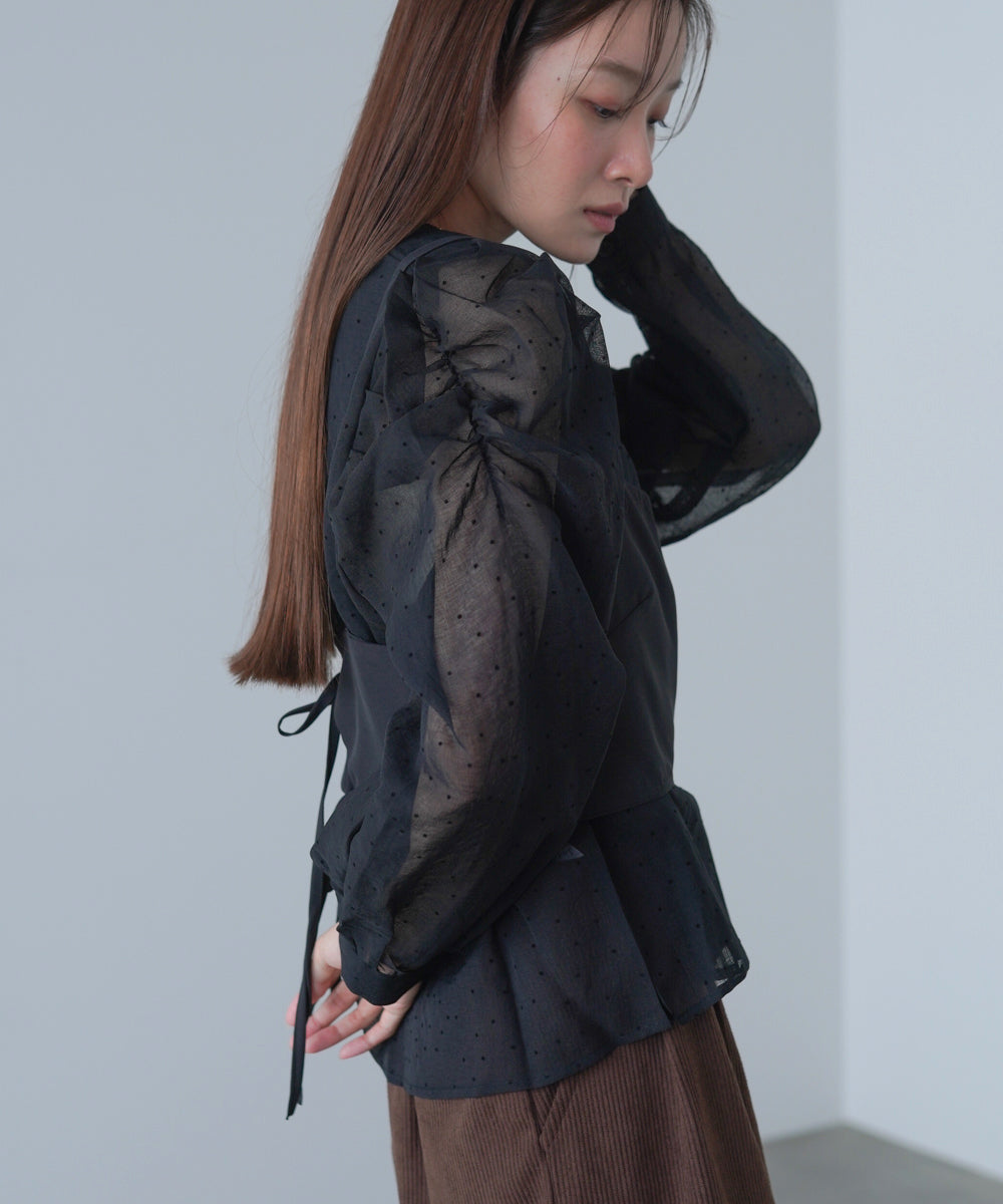 ビスチェSETドットブラウス