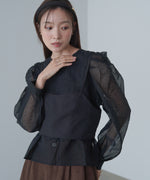 ビスチェSETドットブラウス