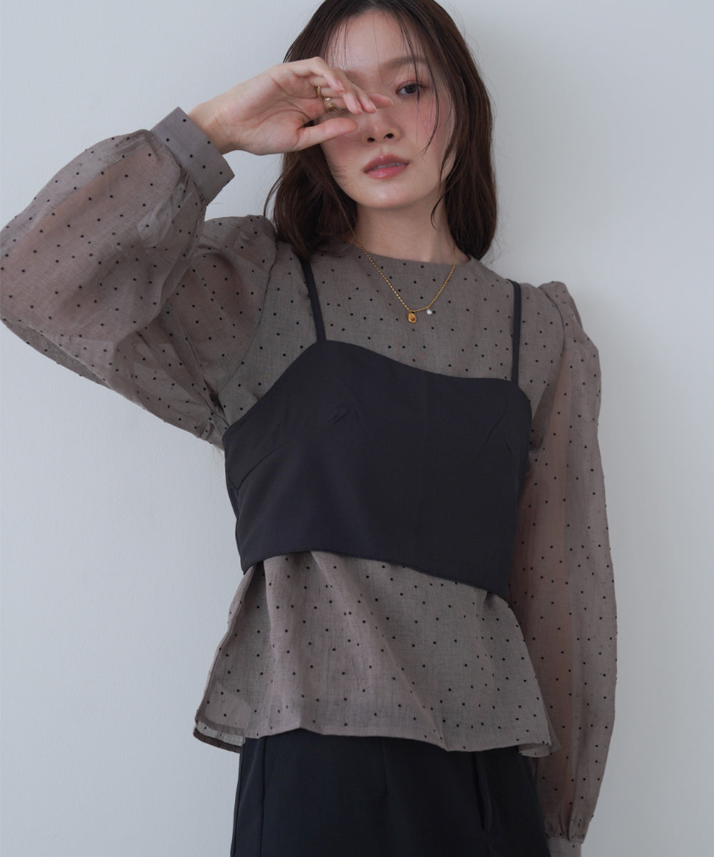 ビスチェSETドットブラウス