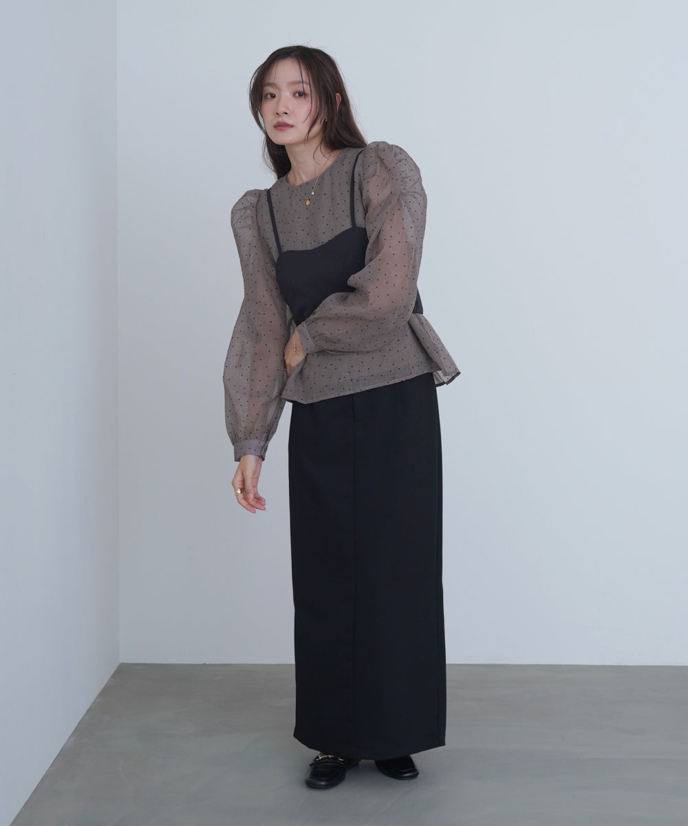 ビスチェSETドットブラウス