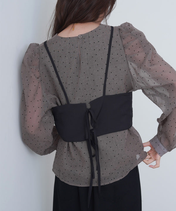 ビスチェSETドットブラウス