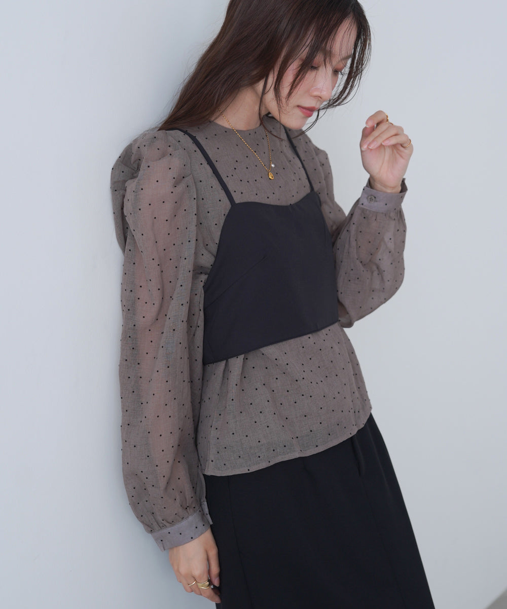 ビスチェSETドットブラウス